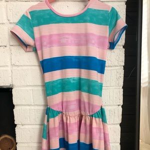 Dot dot smile drop waist striped dress